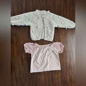 Rylee + Cru baby girl top and sweater bundle